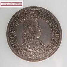 Holy Roman Empire Habsburg 2 Thaler Silver Coin Austria Ferdinand KarlⅡ 1646