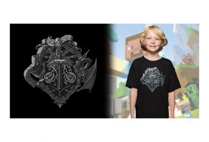 MINECRAFT-Official-Heroes-Crest-Youth-T-Shirt-Kids-Jinx-shirt-Large-US-10-12