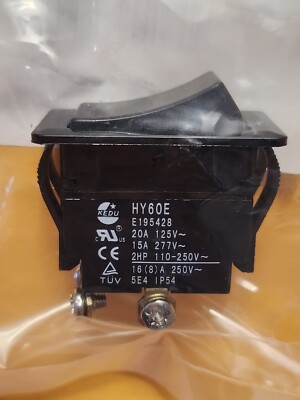 POWER FIRST Rocker Switch DPST On/Off 4 Connections Black 2VLR3