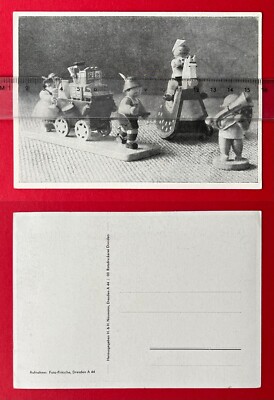 Postcard Erzgebirge folk art around 1940 Wendt & Kühn angel Christmas (148982