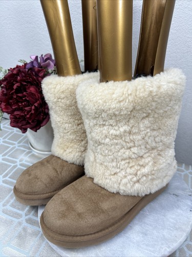UGG Patten 1006011 Chestnut Sheepskin Suede Lammfell Stiefel Damen EU 38 US 7 M