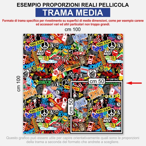Pellicola stickers bomb Car Wrapping auto moto termoformabile marca Mactac ® M1 - Foto 7 di 8
