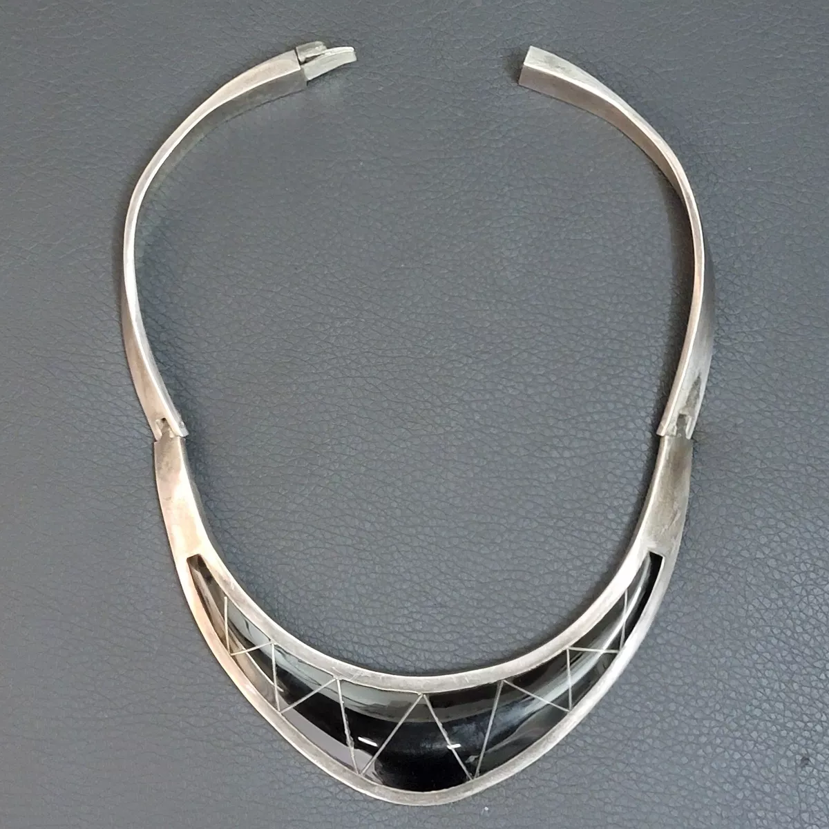 VINTAGE TAXCO MEXICO MEXICAN 950 STERLING SILVER CHOKER COLLAR NECKLACE 127 GMS