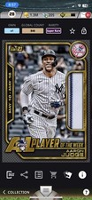 TOPPS BUNT 2021 AARON JUDGE PLAYER OF THE WEEK RELIC DIGITAL BASEBALL CARD, NYY