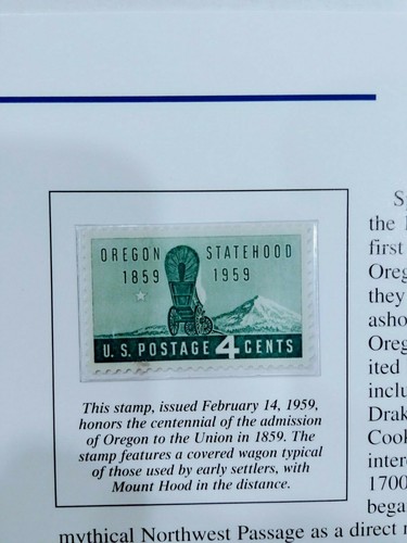 QUARTER U.S MINT SET OREGON & STATE STAMP PLAQUE brillant mint set - Picture 5 of 8