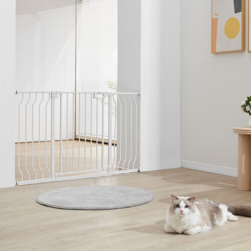 VEVOR Cancelletto di Sicurezza Espandibile per Bambini Cani 75-129x76 cm Bianco - Foto 8 di 12