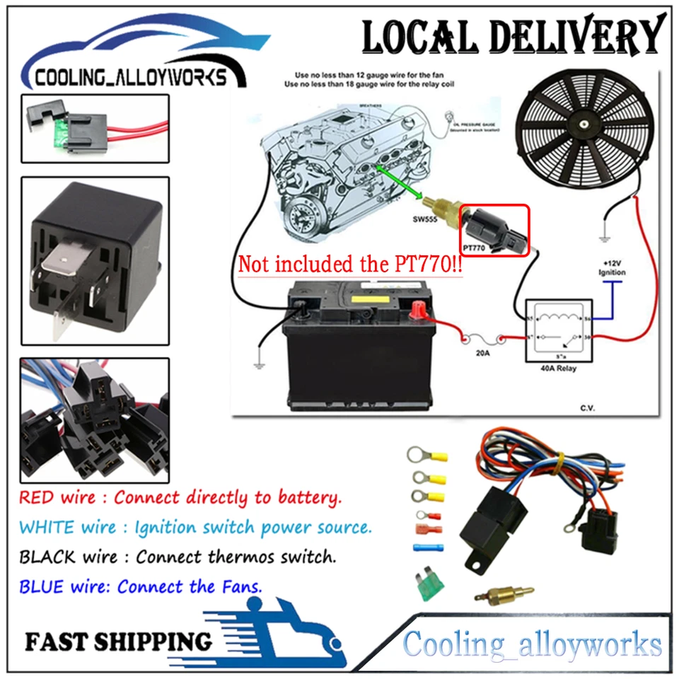 Aluminum Shroud+Electric Fan Fits 1969-1973 71 Ford Mustang/Pinto Mercury Cougar Foto 4 de 4