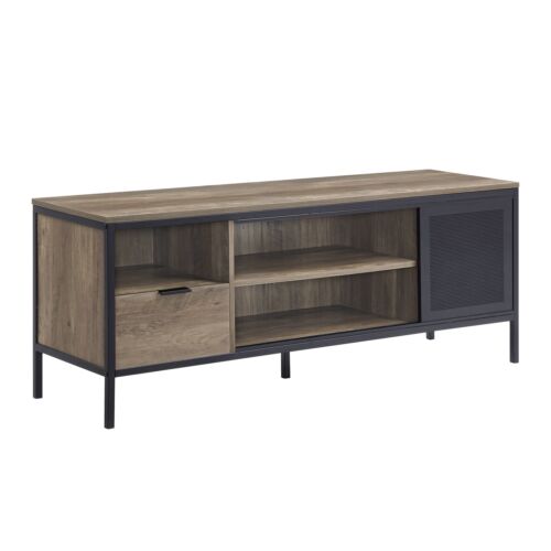 Nantan Rustic Oak & Black Finish TV Stand - Picture 8 of 10