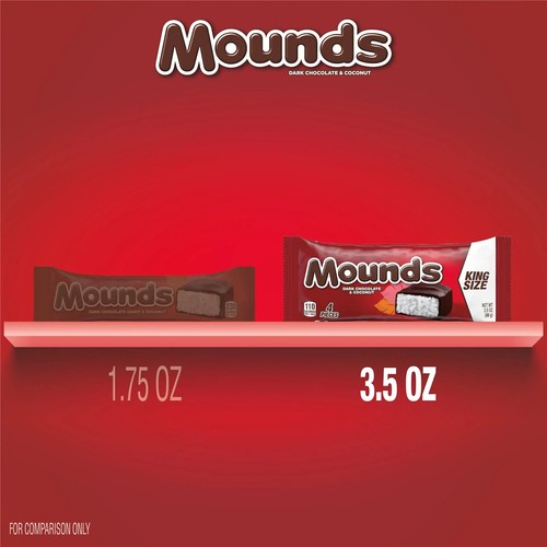 Caramelos Mounds Coco y Chocolate Oscuro Tamaño King, Barras 3.5 OZ, 4 Piezas - Imagen 7 de 9