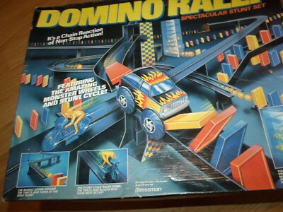 Pressman Domino Rally 1992 Spectacular Stunt Set Retro STEM Game As Is 4 Parts