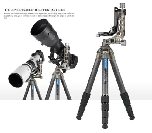 Leofoto LS-365C + PG-1 Camouflage Carbon Fiber Tripod + Gimbal Head - Picture 2 of 12