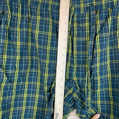 J Crew Pajama Pants Mens XL Green Plaid Cotton Wide Leg Lounge - Picture 4 of 14