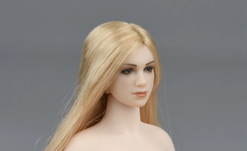 1/12 Blonde Hair Female Head Sculpt For 6" PHICEN T01 T03 PALE Female Figure USA - Picture 2 of 5