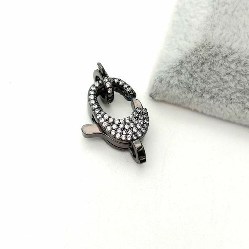 lobster clasp 10x24mm 18k gold Filled cubic zirconia micro pave hook clasps - Picture 10 of 15