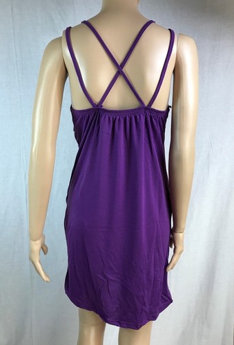 Damen Jewels V-Ausschnitt kurzes Mini Sommerkleid Strand lila Boho Sommerkleid Frauen  - Bild 5 von 7