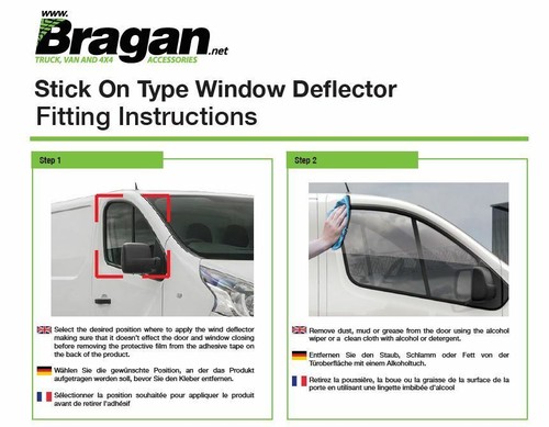 Deflectores de ventana para Citroen Nemo 2007+ protector solar lateral adhesivo teñido - Imagen 2 de 3