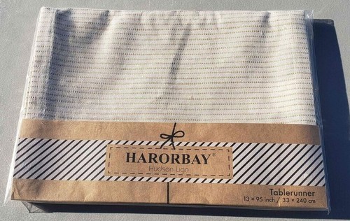 BEIGE Striped Country Style Classic 13 X 95 Table Runner Washable & Reusable NEW - Picture 4 of 6