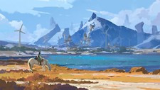 Landscape hw 6523 art fantasy city windmill mountains Custom Gaming Mat Desk