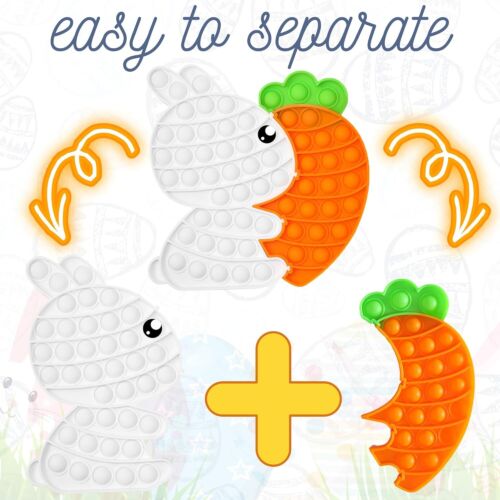 A bunny and carrot-shaped pop bubble sensory toy for stress relief - Picture 5 of 5