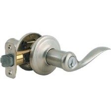 (2)-Kwikset Signature Series Satin Nickel Tustin Entry Door Lever W/Smartkey