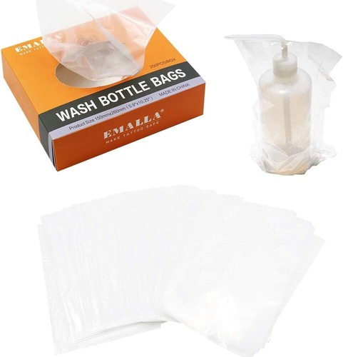Medical-Grade Tattoo Wash Bottle Set: 250ml Squeeze with Pre-Punched Bottle Bags - Picture 5 of 9