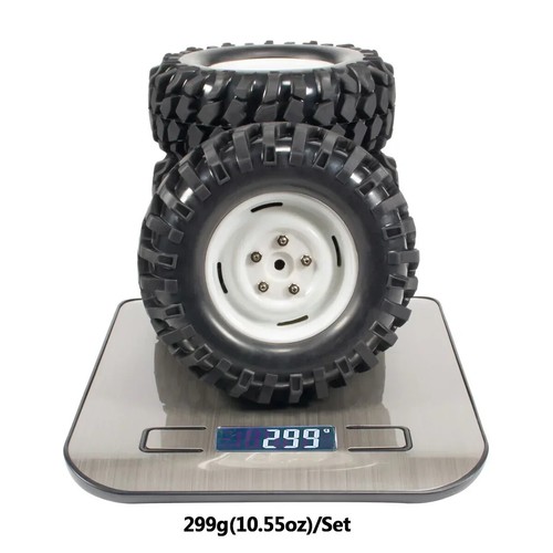 Tires Wheel Rims Set for 1/10 RC Car Crawler EX86010 136100 LC70 CC01 TF2 SCX10 - Picture 3 of 7