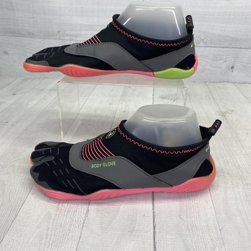 Guante corporal 3T para mujer descalzo rosa negro gris diseño de 3 punteras zapatos de agua ajustados talla 7 - Imagen 2 de 12