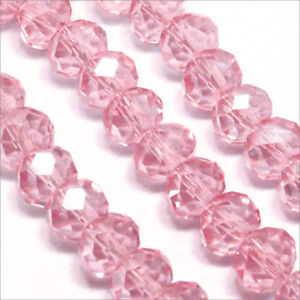Lot de 50 perles à facettes 4mm rose