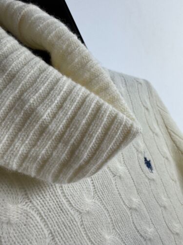 Ralph Lauren Cable Knit Turtleneck Sweater Wool Cashmere Womens XS S - Picture 7 of 11