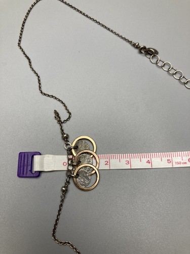 J+I Handwerker Designer Sterlingsilber 925 Gold Waschung Anhänger Halskette 17-19" 5,9 g - Bild 17 von 18