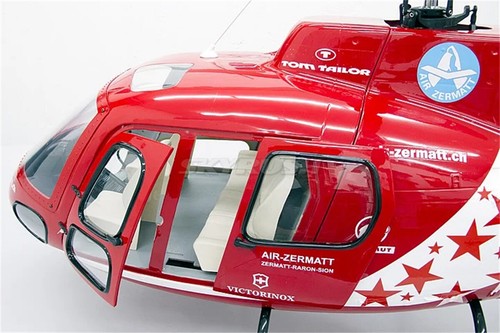AS-350 700 Air Zermatt RC Hubschrauber Rumpf 700 Größe Airzermatt V2 Version rot - Bild 7 von 9