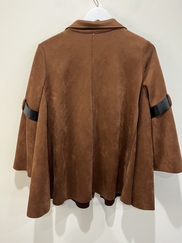 IC by Connie K braune Wildlederimitat Strickjacke Jacke L Lagenlook Zip Swing Artsy - Bild 3 von 9