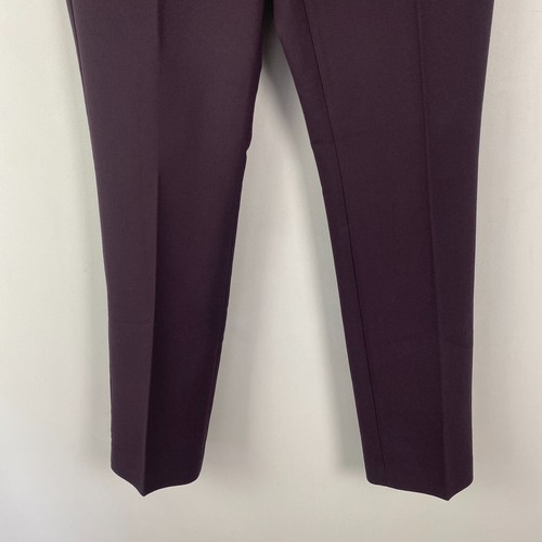 Pantalones rectos Ann Taylor talla 2 púrpura elástico tiro medio - Imagen 3 de 12