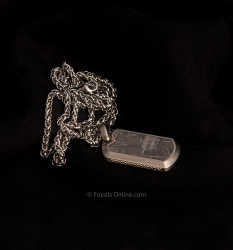 Muonionalusta Meteorite Pendant with Necklace SST #1 - Picture 3 of 3
