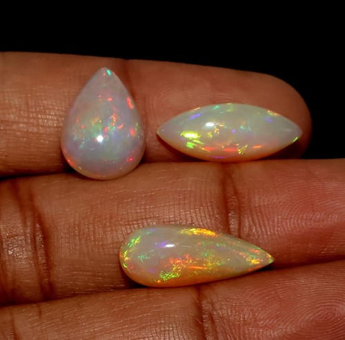 15x11 MM-19.5x11 MM Fire Opal Cabochon Gemstone Natural Opal Jewellery 10.00 Cts - Picture 4 of 11