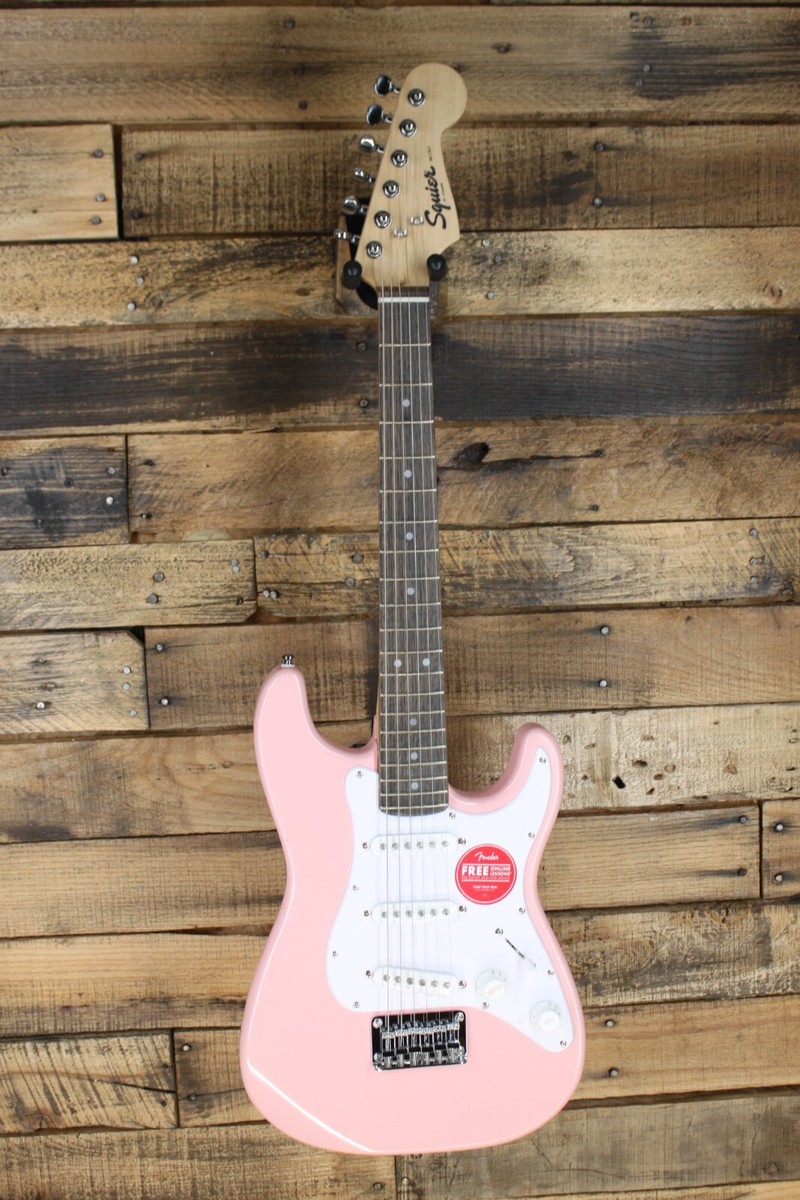 Squier MINI Strat Stratocaster Electric Guitar - Shell Pink