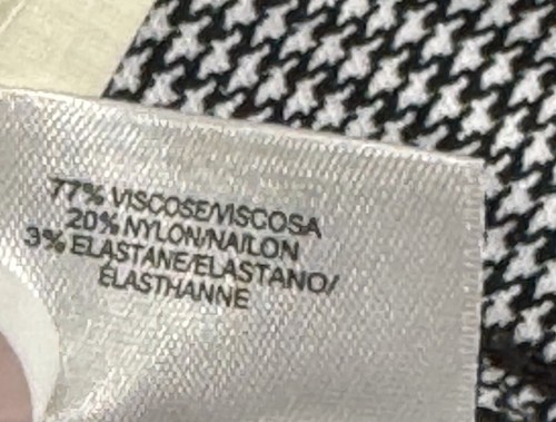 New Anne Klein Trouser Pants Womens Small Black White Houndstooth Slim Ankle NWT - Picture 6 of 6