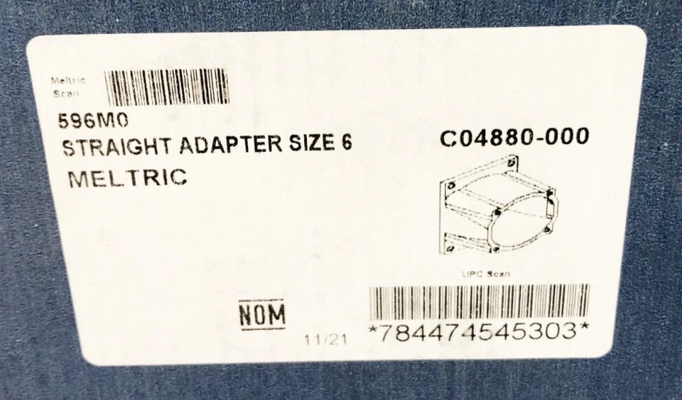 Nuevo Adaptador Recto Meltric 596M0 Tamaño 6 Aluminio Pintado Foto 2 de 4