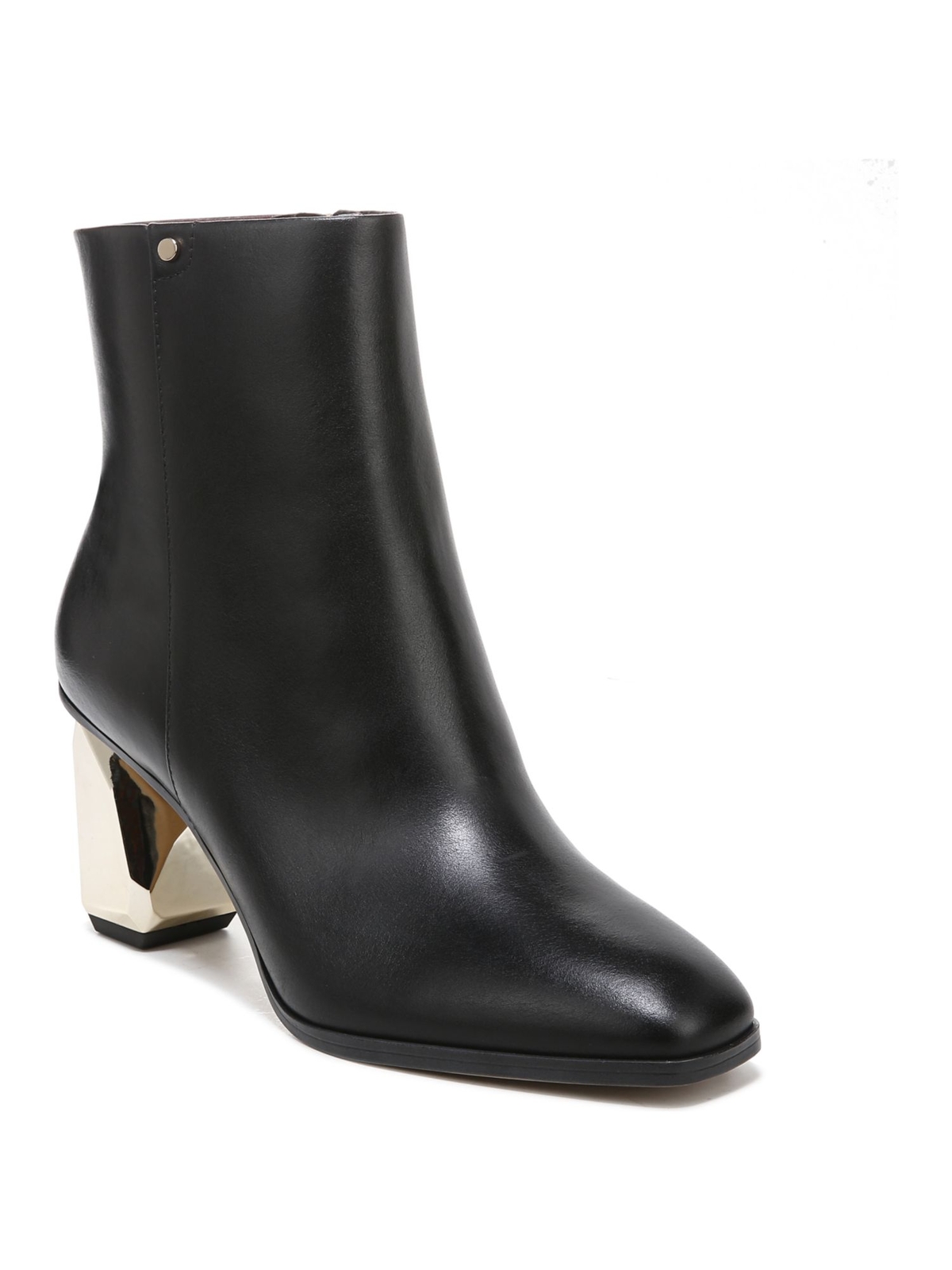 Женские черные кожаные ботинки FRANCO SARTO Tiera с квадратным носком и металлическим узором на молнии, 6,5 М