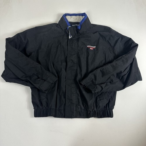 Vintage Polo Sport Ralph Lauren Harrington Flag USA Bomber Jacket Mens Size 2XL