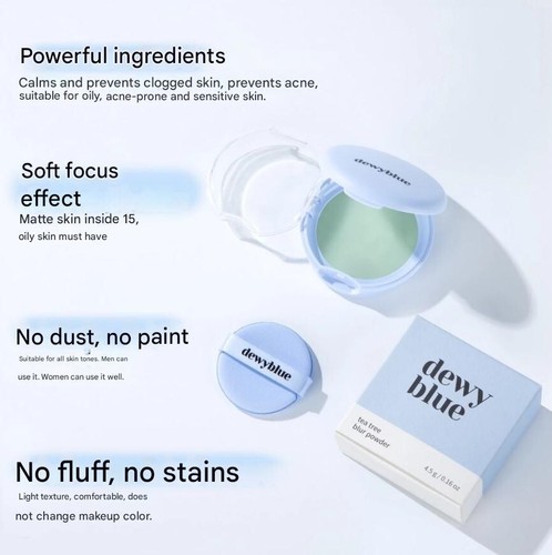 Dewyblue Tea Tree Blur Powder, colorless, dust-free, oil-controlling powder - Picture 2 of 7