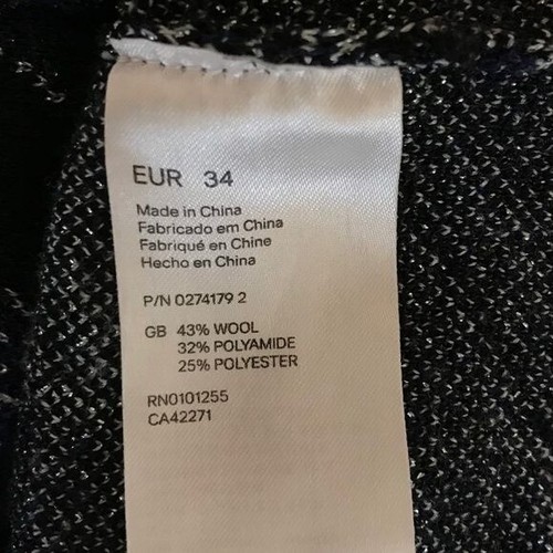 H&M Studio 2015 Long Sleeve Mock Neck Knit Sweater LS HM Metallic Art Deco Print - Picture 5 of 6