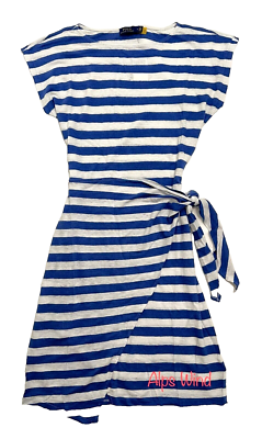 Polo Ralph Lauren Blue White Striped Side Tie Slubbed Linen Dress Size-M NWT$168 | eBay Polo Ralph Lauren Blue White Striped Side Tie Slubbed Linen Dress Size-M NWT$168 | eBay