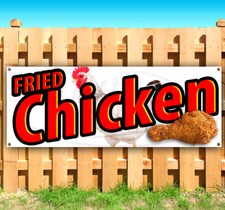 FRIED CHICKEN Advertising Vinyl Banner Flag Sign Many Sizes CARNIVAL FAIR FOOD