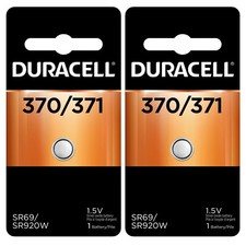 2 370/371 Duracell Silver Oxide Batteries AG6, D370, D371, G64, SR69, SR920W 