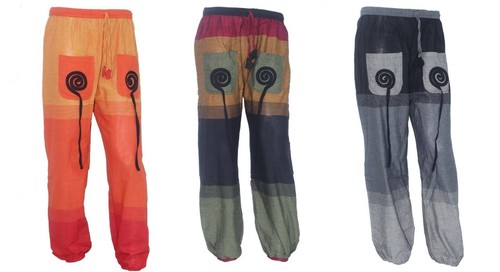 Leichte Hose weites Bein Hippie Alibaba Harem Baggy Boho Hose Aladin Yoga S53 - Bild 1 von 12