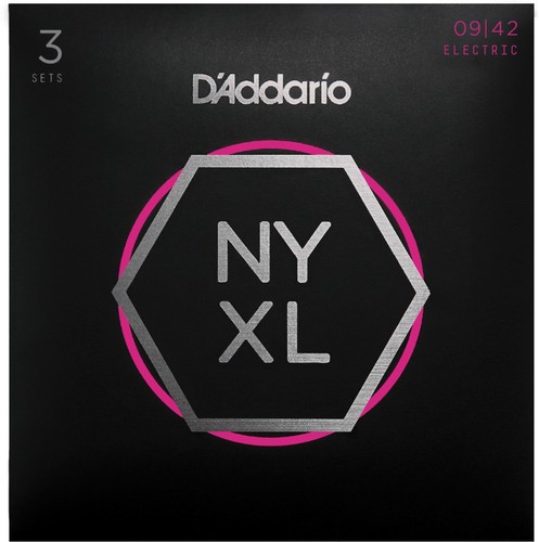 3 juegos de cuerdas para guitarra eléctrica NYXL0942 D'Addario NYXL0942-3P súper ligeras - Imagen 9 de 24