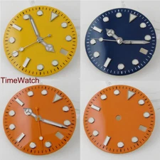 29mm Orange/Blue/Yellow Watch Dial+Hands Fit For NH35 NH35A Date Window Luminous