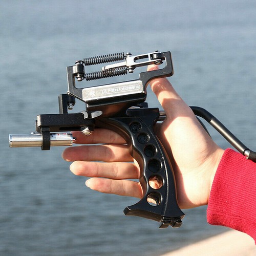Fishing Slingshot High Velocity Catapult Bowfishing Shooting Set Hunting Knife - Picture 16 of 30