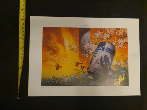 STAR WARS Autograph Art Print Lot Tsuneo Sanda Darth Vader Yoda R2D2 Lucasfilm - Picture 4 of 6